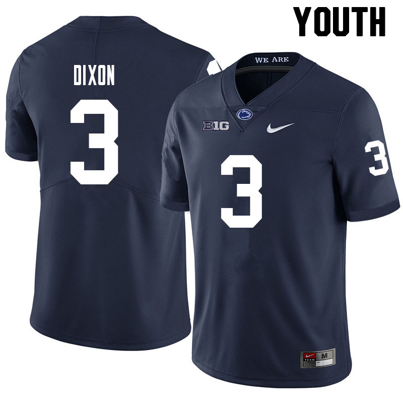 NCAA Nike Youth Penn State Nittany Lions Johnny Dixon #3 College Football Authentic Navy Stitched Jersey GCB8798IK